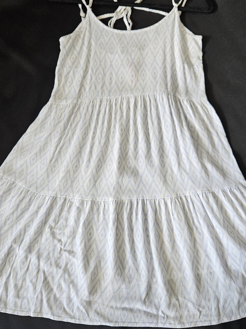 Cinnamon Girls' Light Blue Patterned Tiered Summer Dress Size XXS